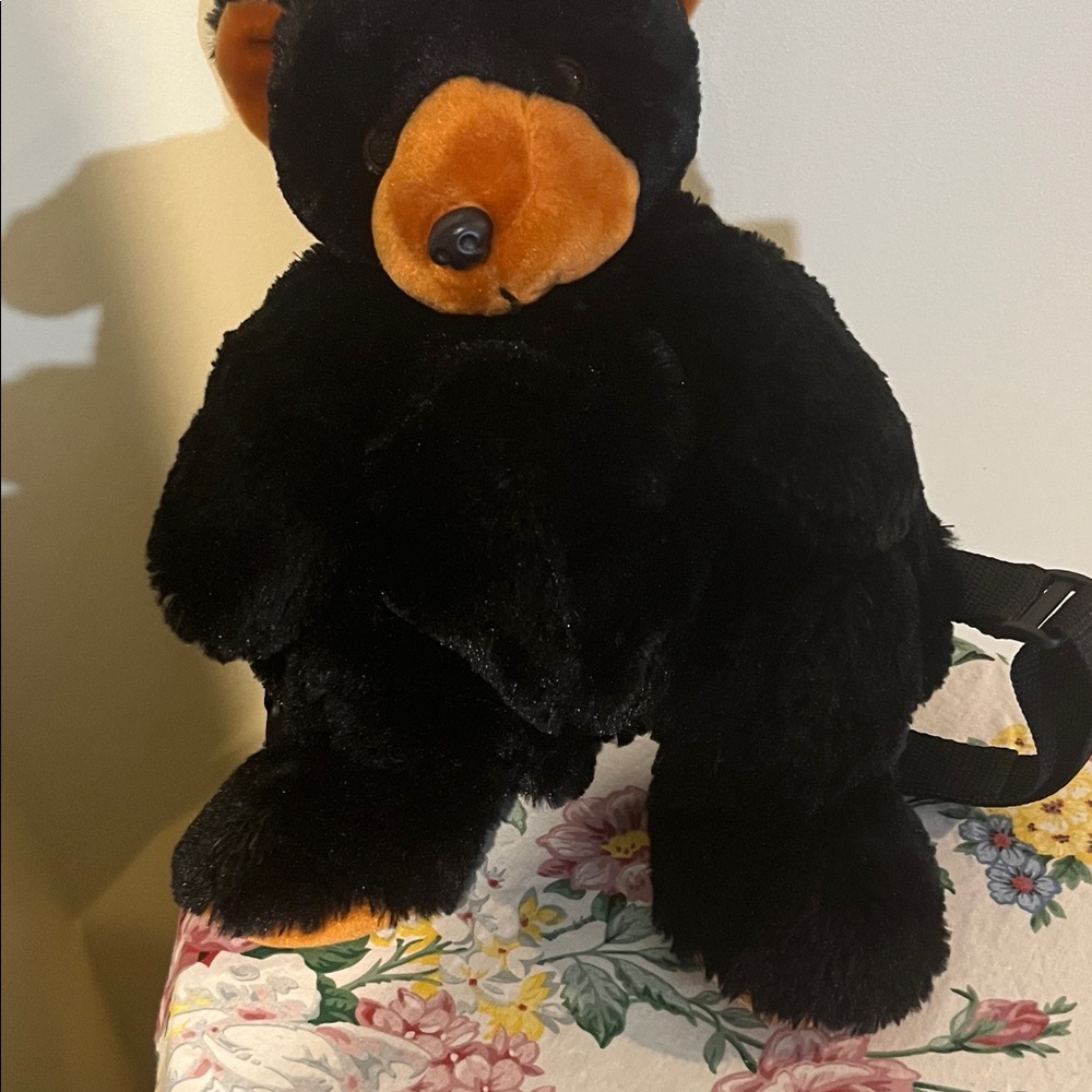 Fiesta Black and Orange Bear Backpack
